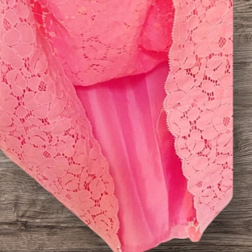 Banana Republic Coral Pink Lace A-Line Skirt – Size 2 - Picture 3 of 6